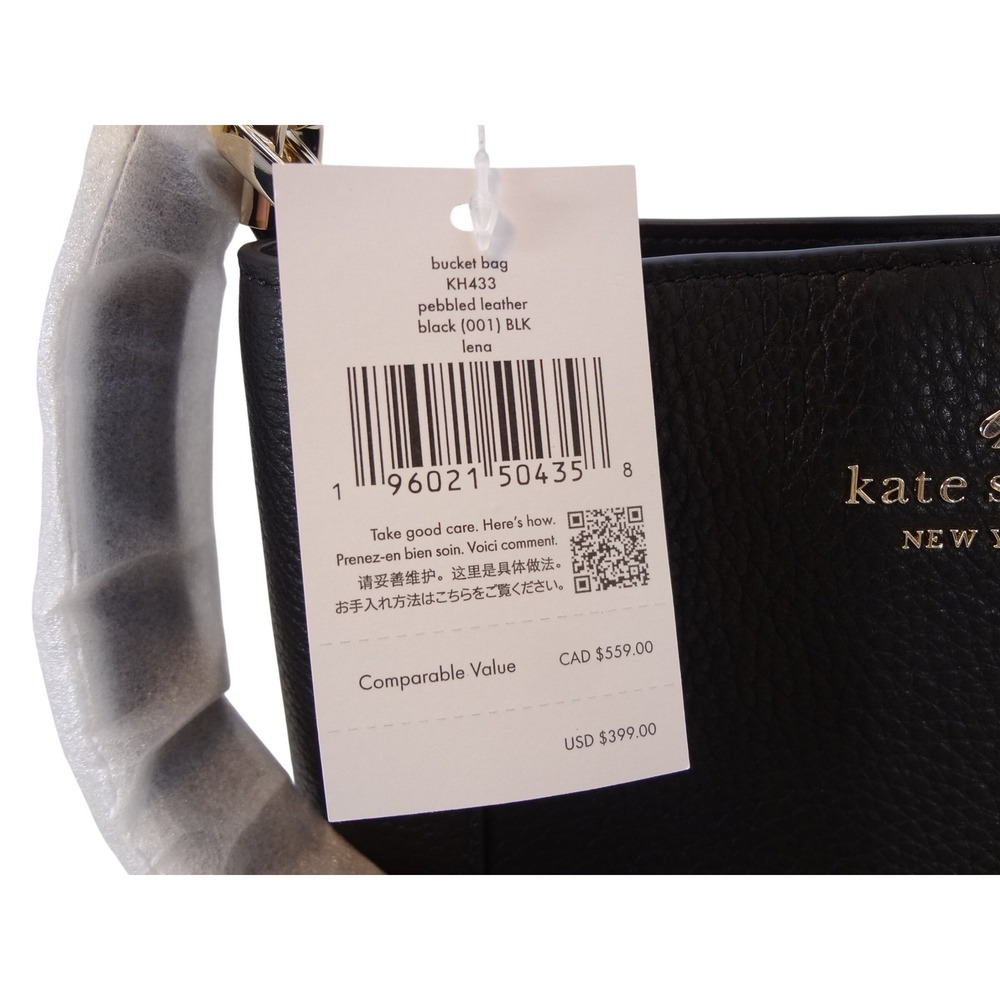 Kate Spade Lena Bucket Bag Medium Black NEW Leather KH433 - Picture 7 of 7